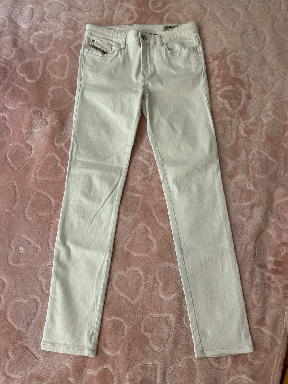 DIESEL white denim skinny jeans